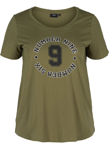 Baumwoll-T-Shirt mit Aufdruck, Ivy Green NINE, Packshot image number 0