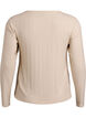 Bluse aus Jersey mit eckigem Ausschnitt und Rippstruktur, Beige, Packshot image number 1