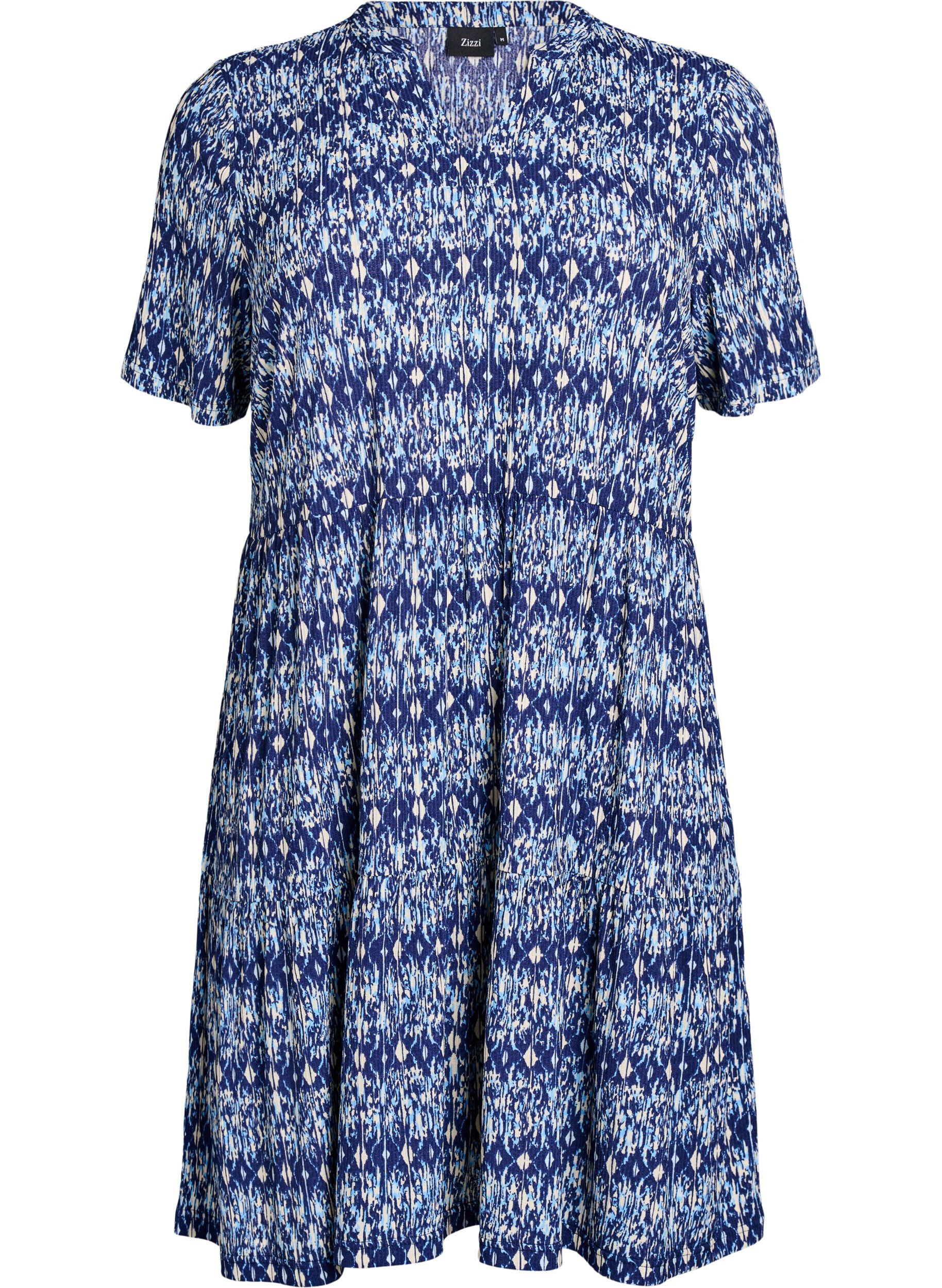 Gemustertes Kleid mit Eins&auml;tzen