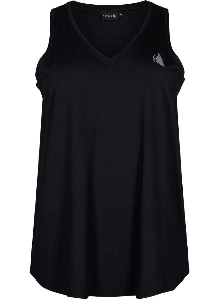 Trainingsoberteil mit V-Ausschnitt, Black, Packshot image number 0