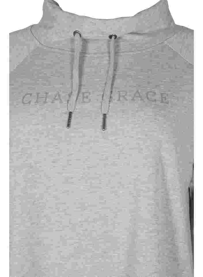 Sweatshirt mit hohem Kragen, Light Grey Melange, Packshot image number 2
