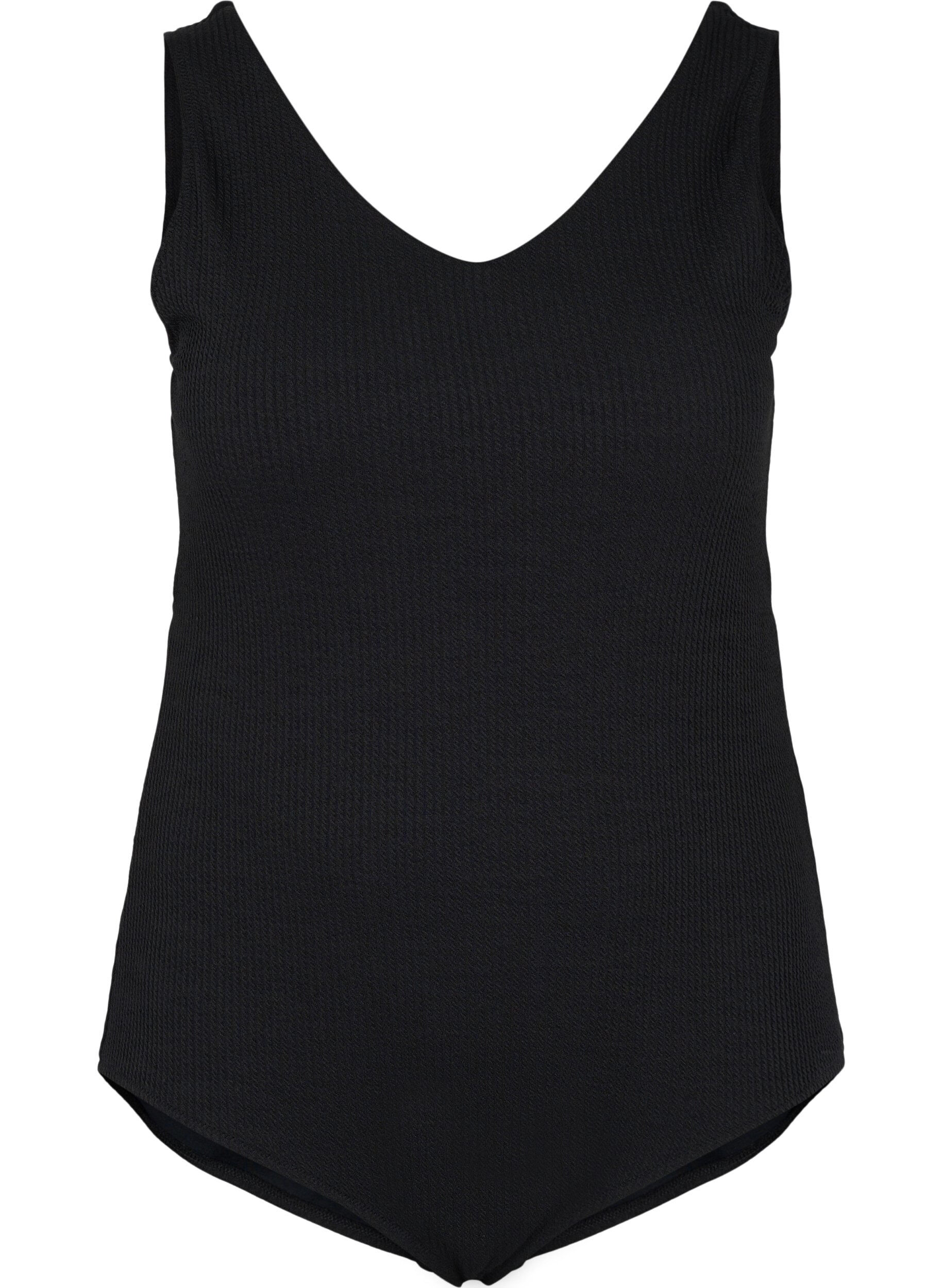 Zizzi Badeanzug mit Kreuz im R&uuml;cken, Black, Packshot image number 0