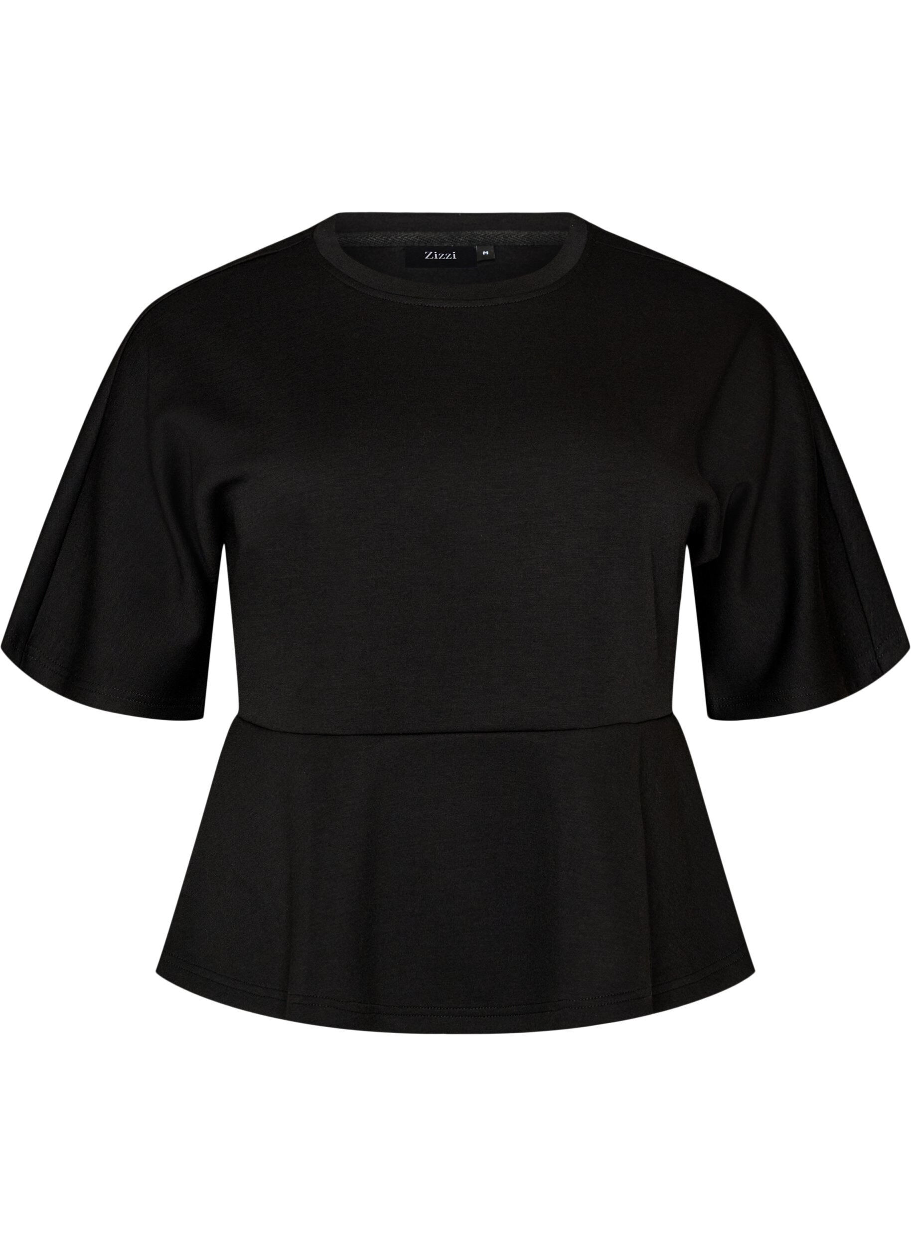 Peplum-Bluse mit ellenbogenlangen &Auml;rmeln