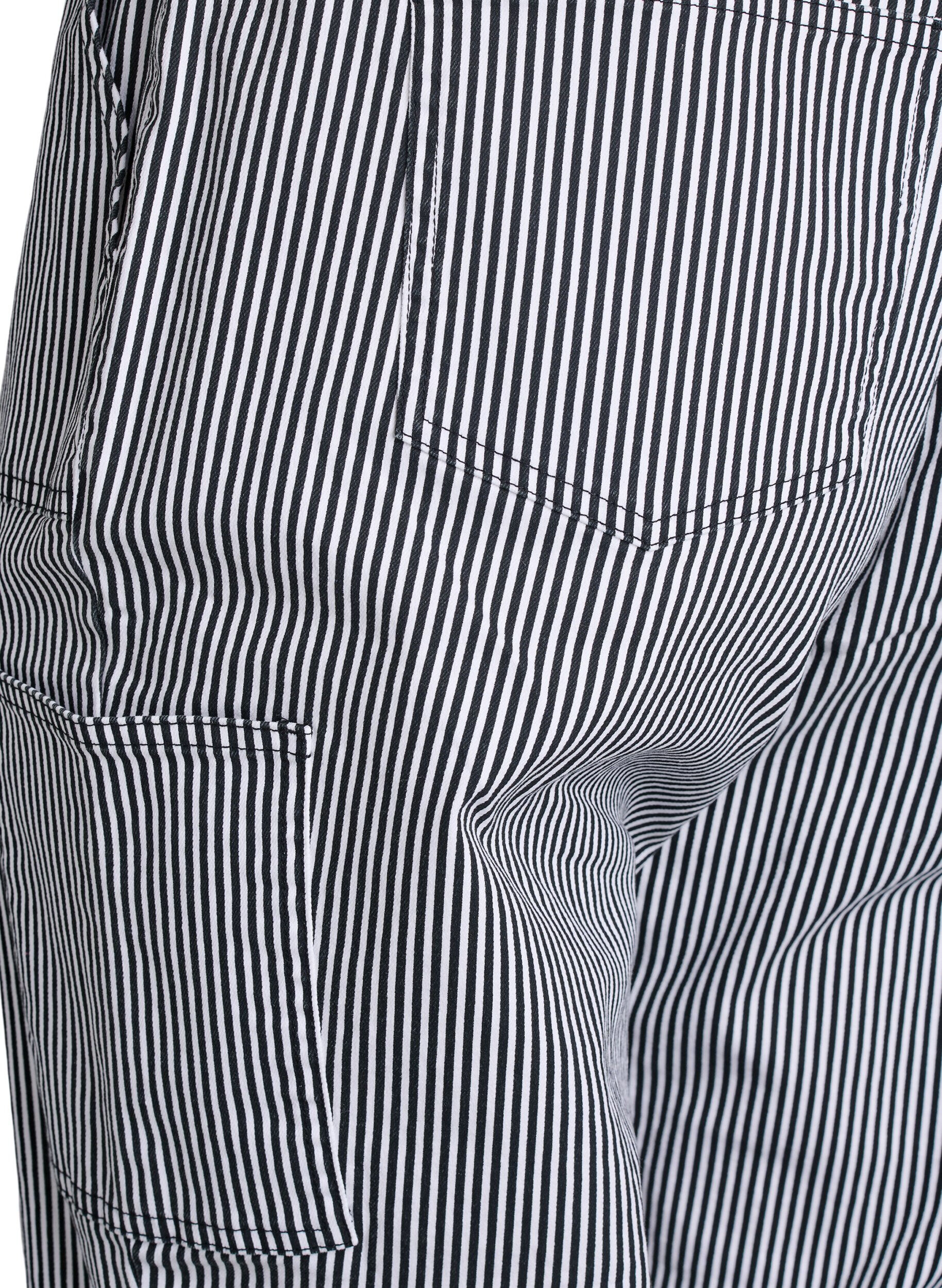 Zizzi Hoch taillierte Cargojeans mit Streifenmuster, Schwarz, Packshot image number 3