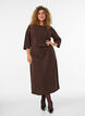 Jerseykleid mit Drapierung und dekorativer Schnalle, Braun, Model image number 0