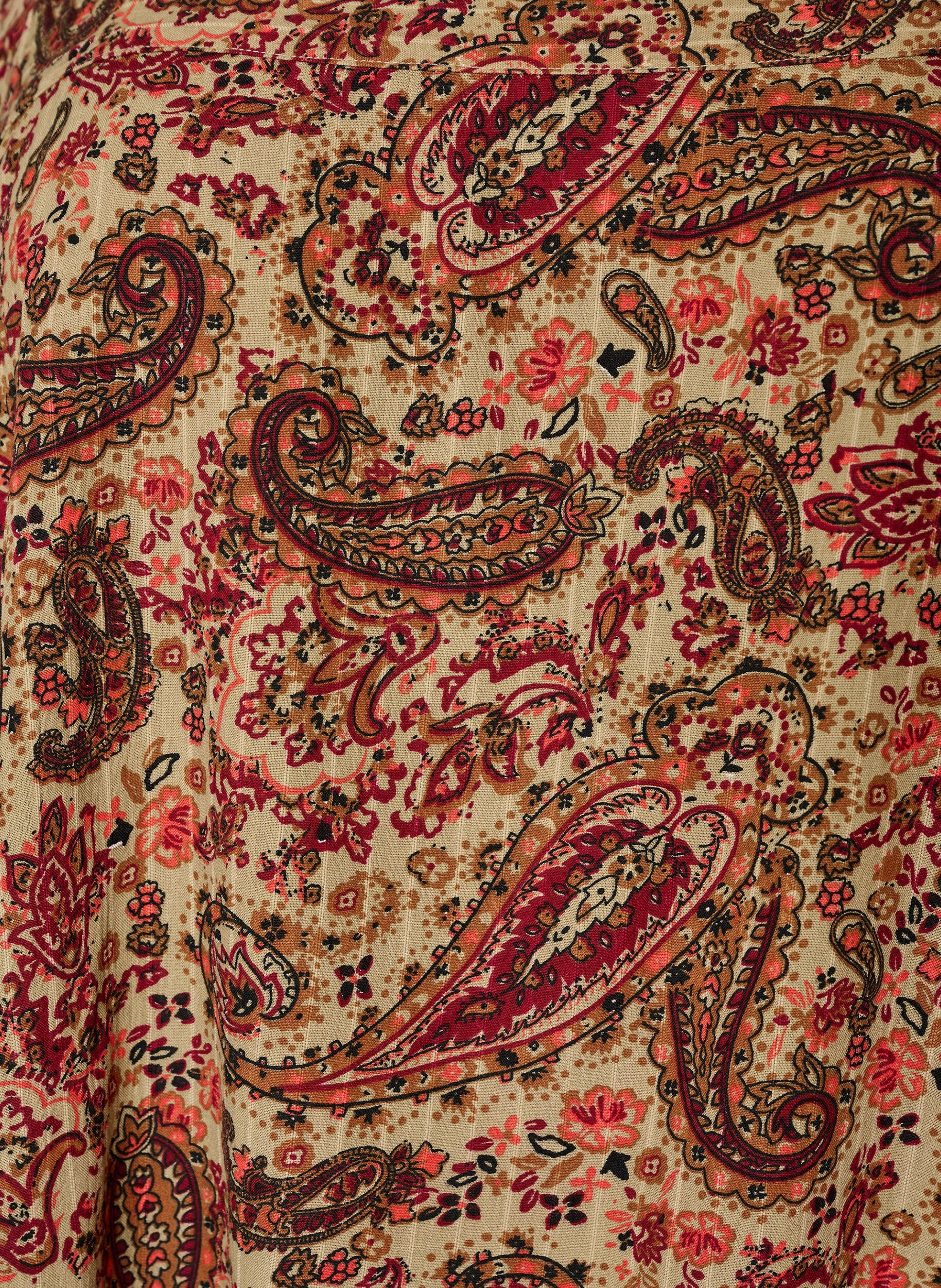 ZizziViskose-Bluse mit Paisley-Print und eckigem Ausschnitt, Braun, Packshot image number 2