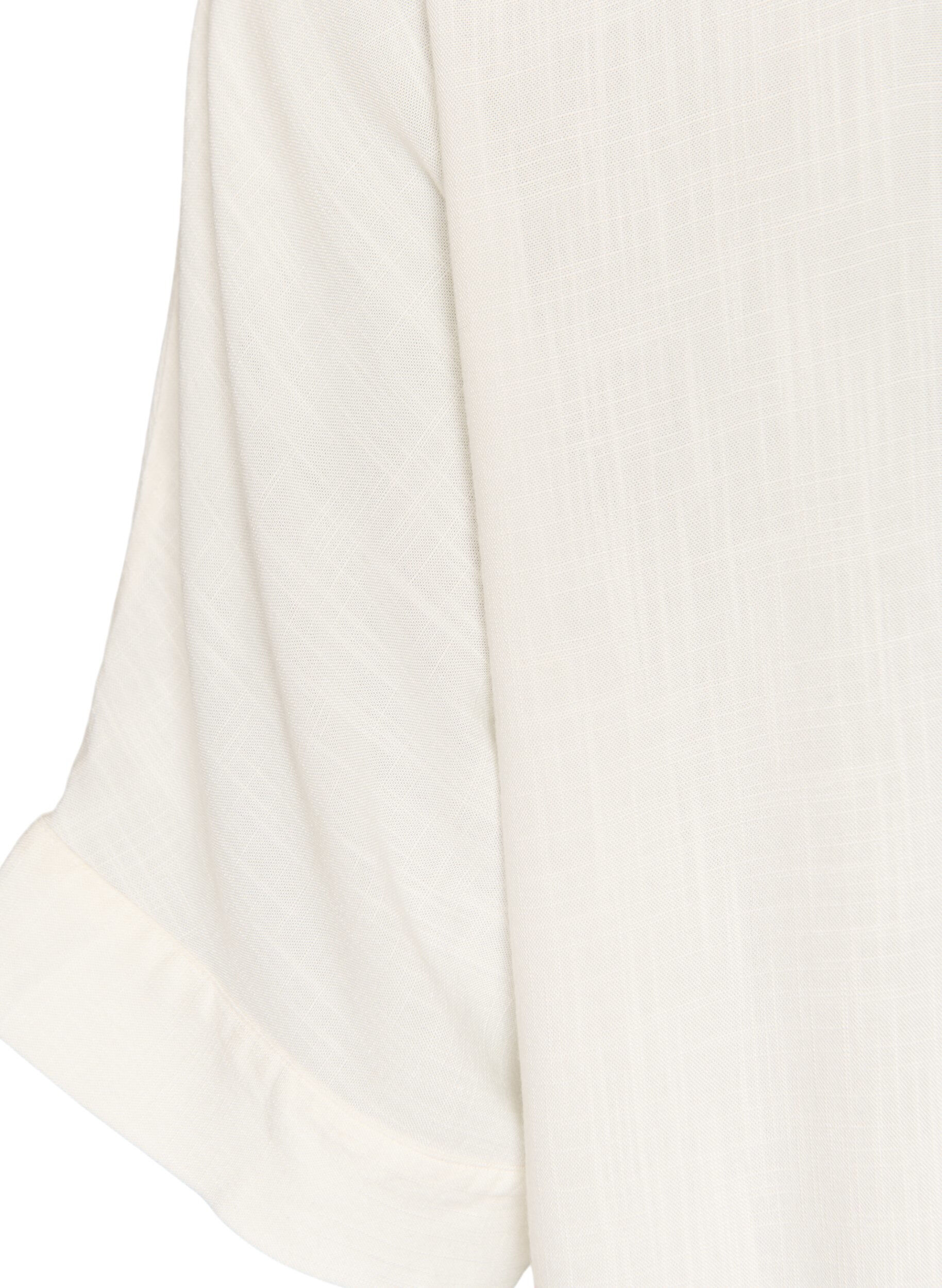 ZizziViskosebluse mit Crochet-Besatz und Kn&ouml;pfen, Vanille, Packshot image number 3