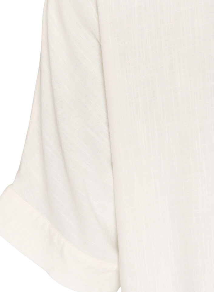 Viskosebluse mit Crochet-Besatz und Kn&ouml;pfen, Vanille, Packshot image number 3