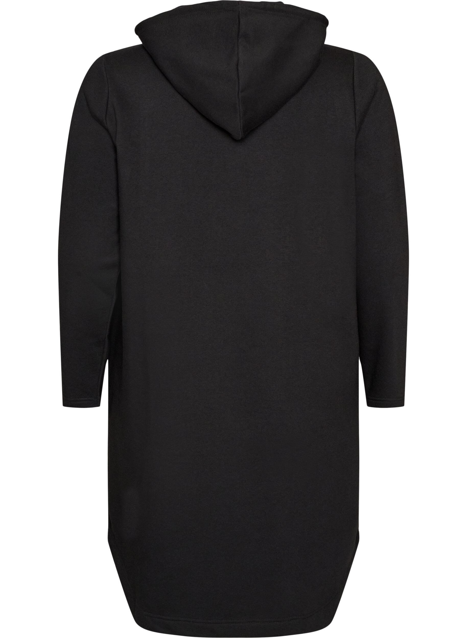 ZizziKapuzen-Sweatkleid mit Taschen, Schwarz, Packshot image number 1
