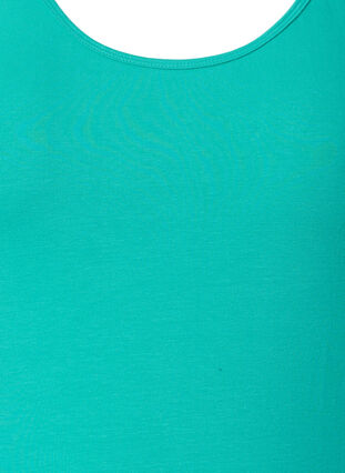 Solide Farbe Grundoberteil aus Baumwolle, Aqua Green, Packshot image number 2