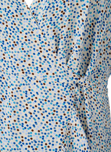 Gepunktetes Wickelkleid aus Viskose, Blue Dot AOP, Packshot image number 2