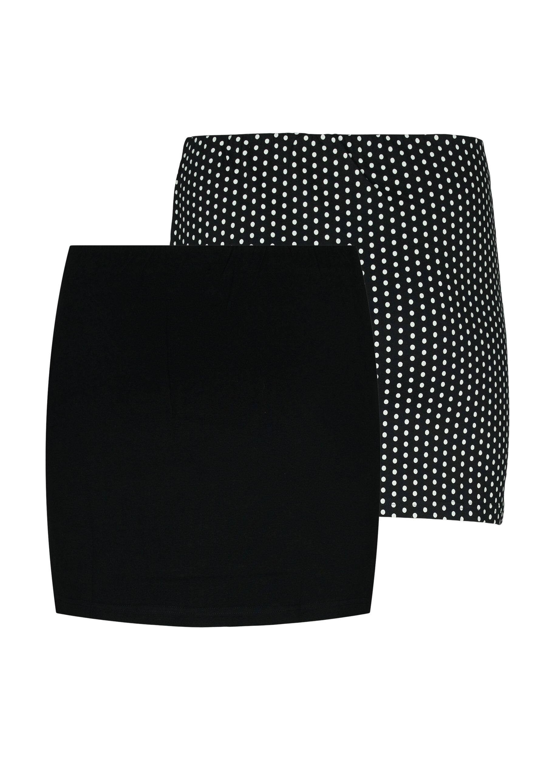 Zizzi 2er-Pack Top Extender, Black/Black Dot, Packshot image number 1