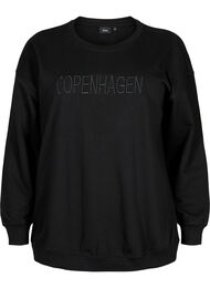 Sweatshirt mit besticktem Text, Black Copenhagen , Packshot