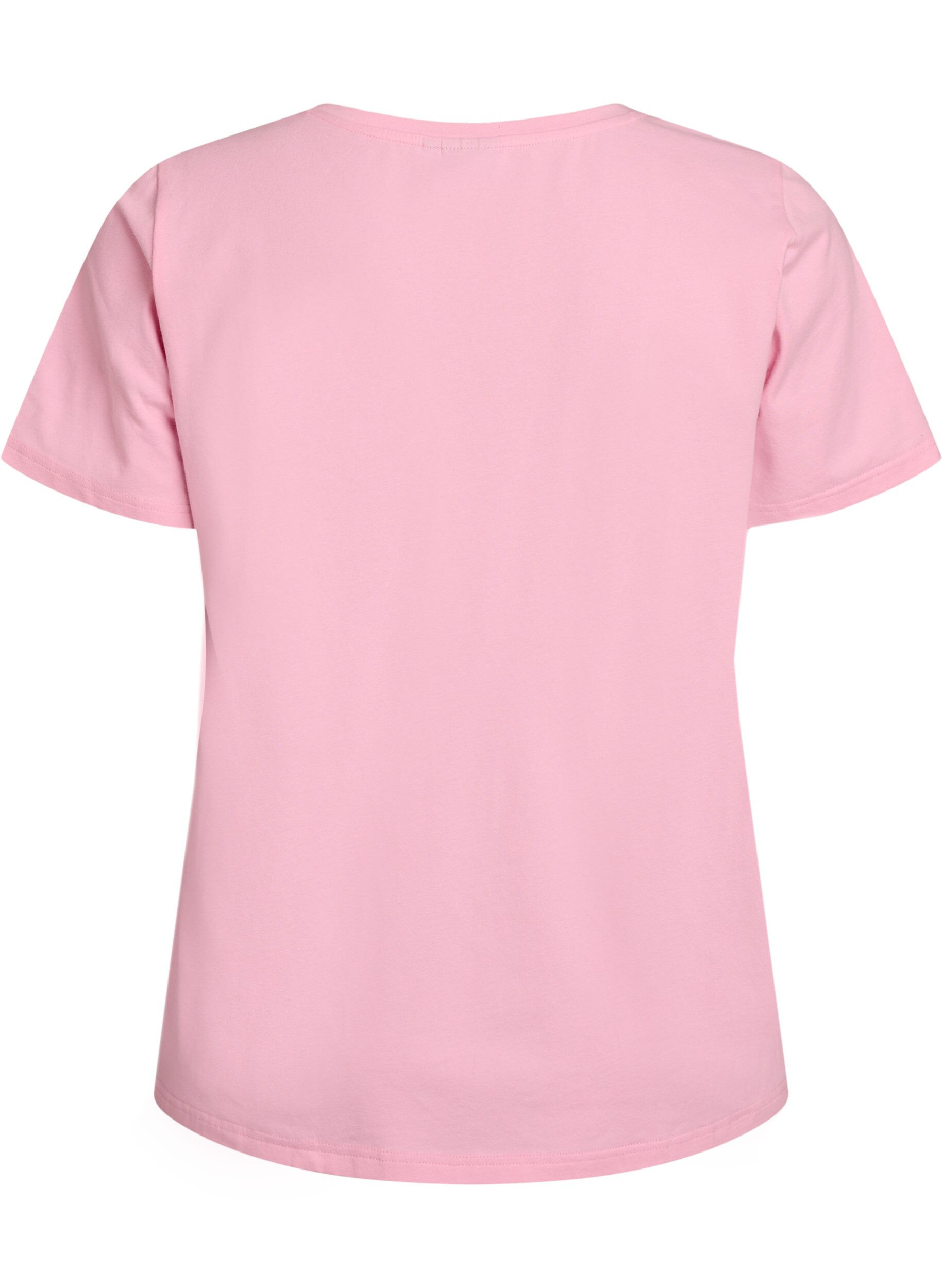 Zizzi Einfarbiges Basic-T-Shirt aus Baumwolle, Rot, Packshot image number 1