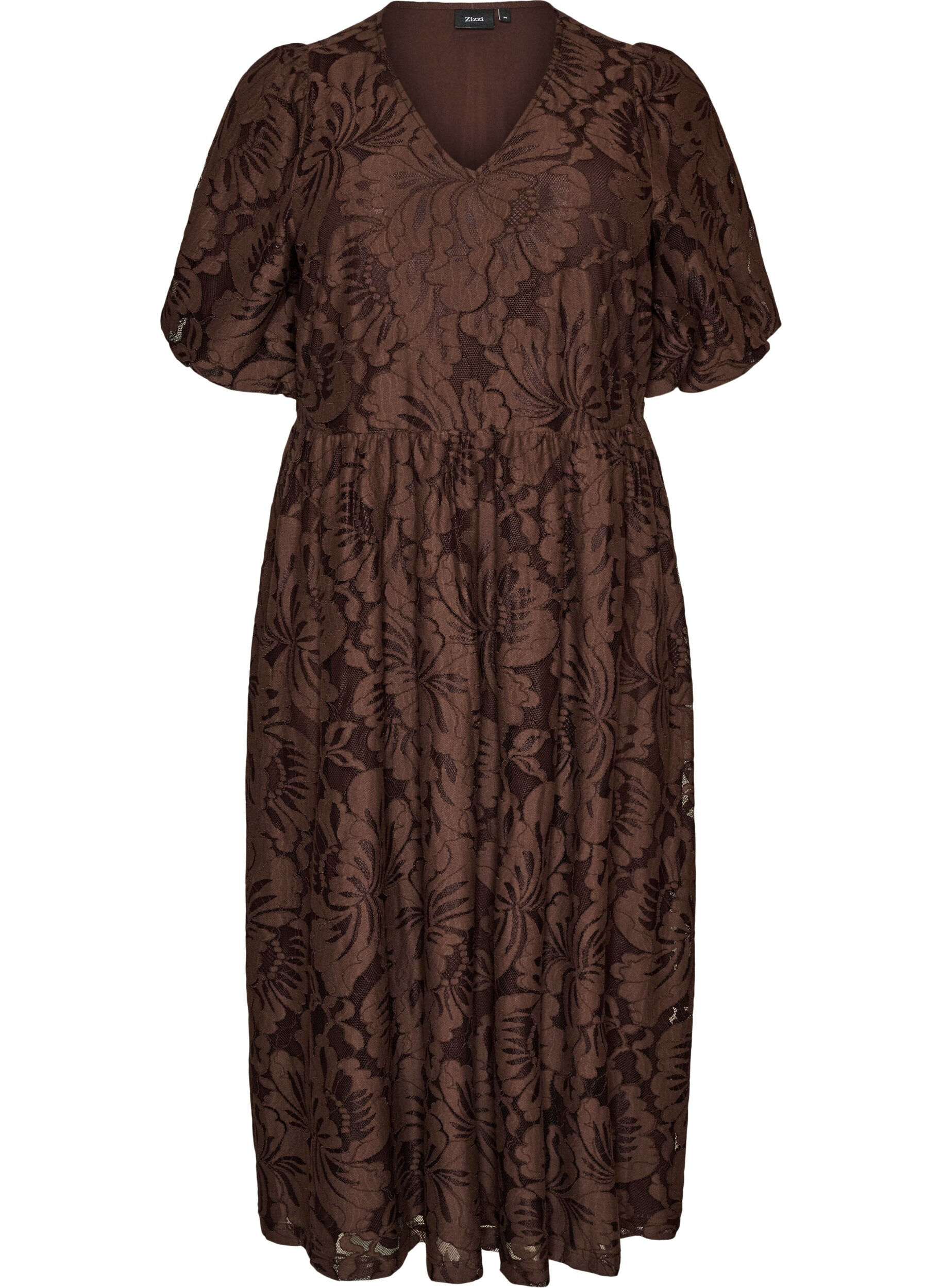 Midikleid aus gebl&uuml;mtem Jacquard