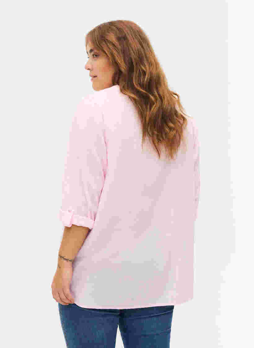 Baumwollbluse mit Spitzendetails, Pink-A-Boo, Model image number 1