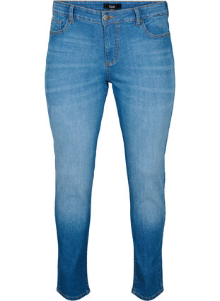 Emily Jeans mit regulärer Taille und schlankem Schnitt, Blue denim, Packshot image number 0