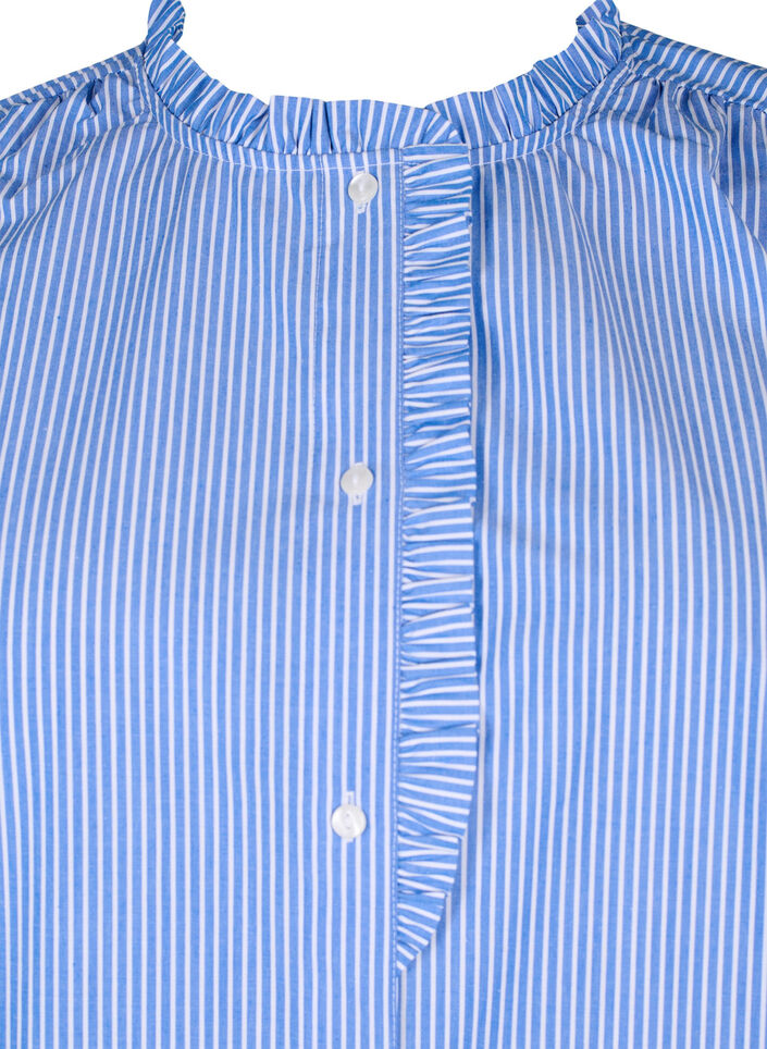 Gestreifte Tunika mit Rüschendetails, Princess Blue W. St., Packshot image number 2