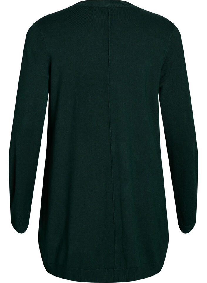 Lange Strickjacke aus Viskose-Mischung, Gr&uuml;n, Packshot image number 1