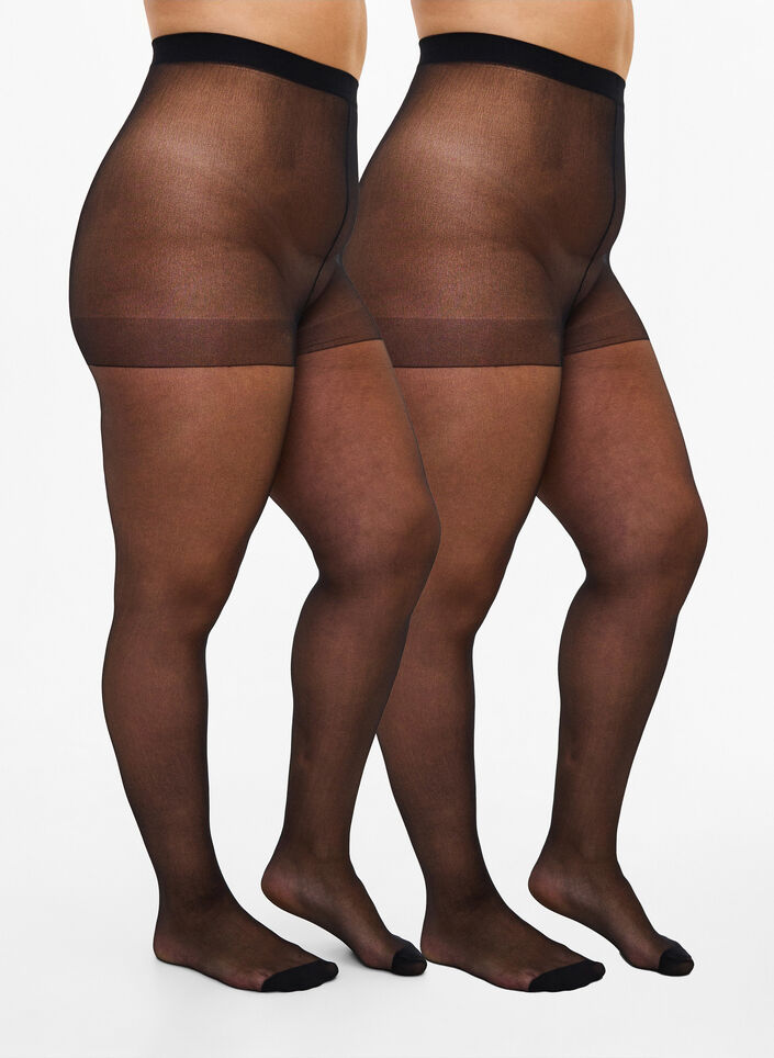 2-pack Strumpfhosen in 20 DEN, Schwarz, Packshot