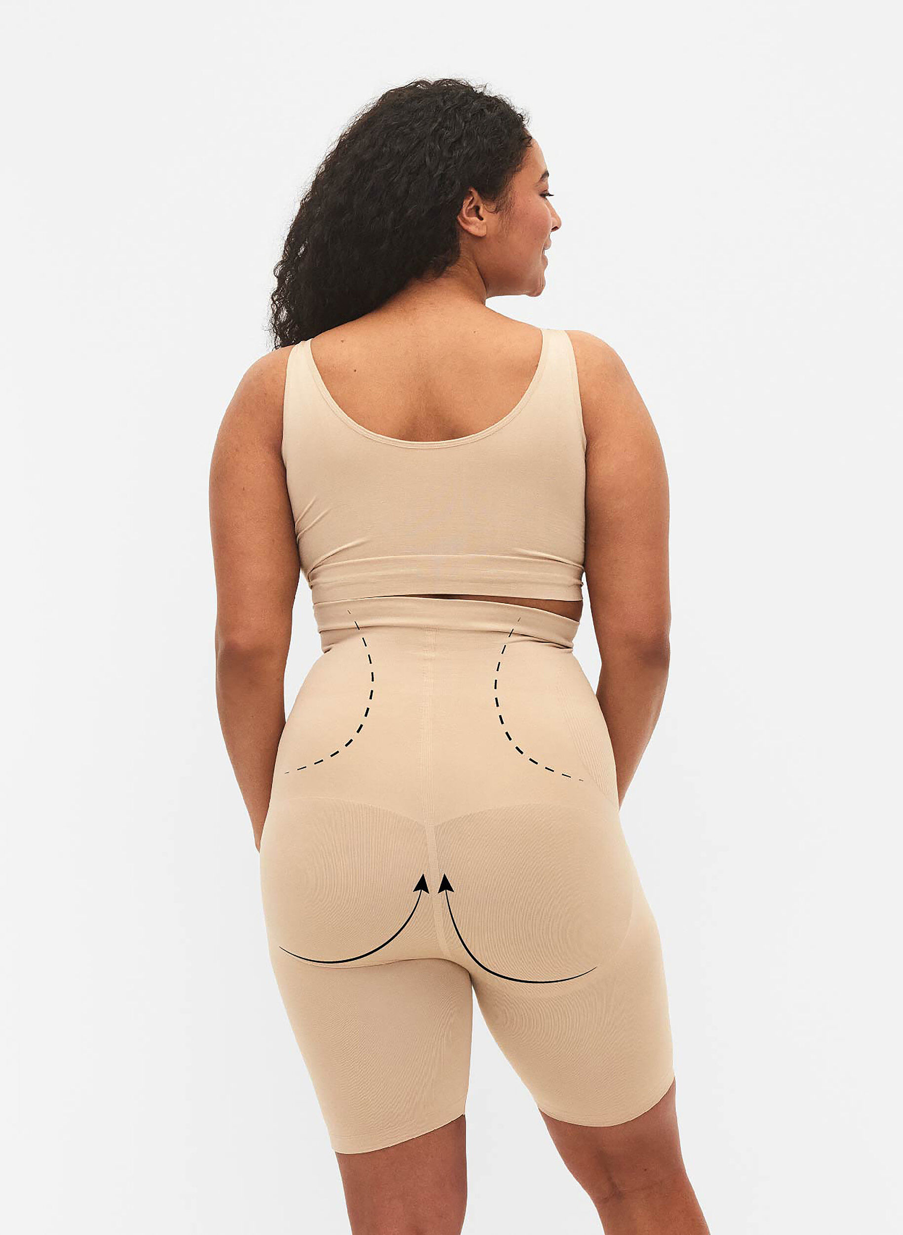 ZizziHochtaillierte Shapewear Shorts, Beige, Model image number 2