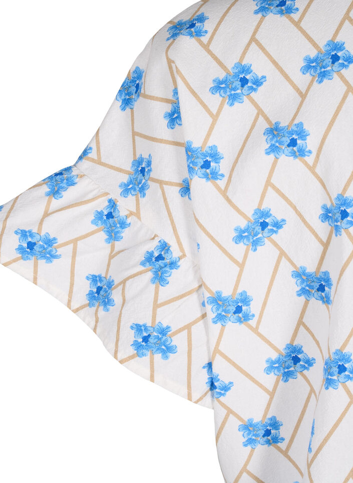 Geblümte Tunika aus Baumwolle, Snow White Flower, Packshot image number 3