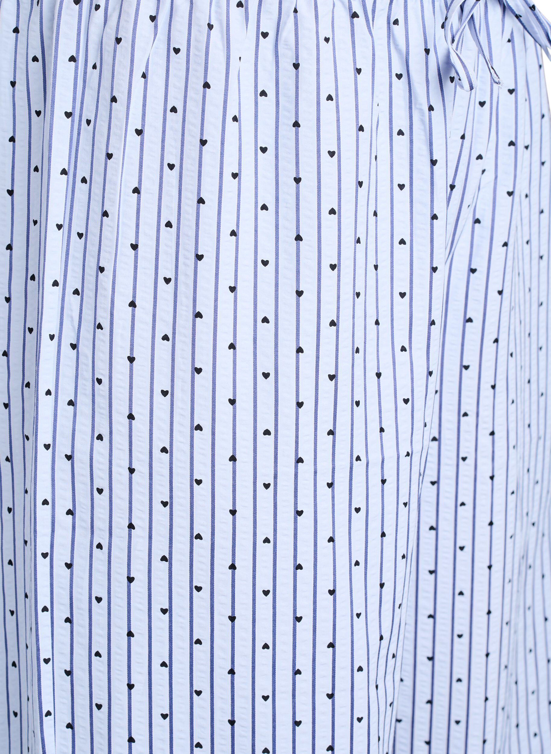 Zizzi Lockere Pyjamahose aus Seersucker mit hoher Taille, Blau, Packshot image number 2