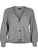 Melange-Strickjacke aus Feinripp, Light Grey Melange, Packshot image number 0