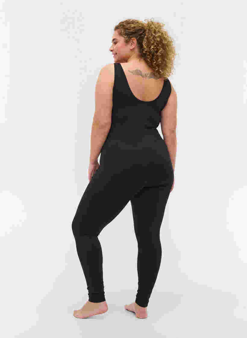 Enganliegender Trainings-Jumpsuit, Black, Model image number 1
