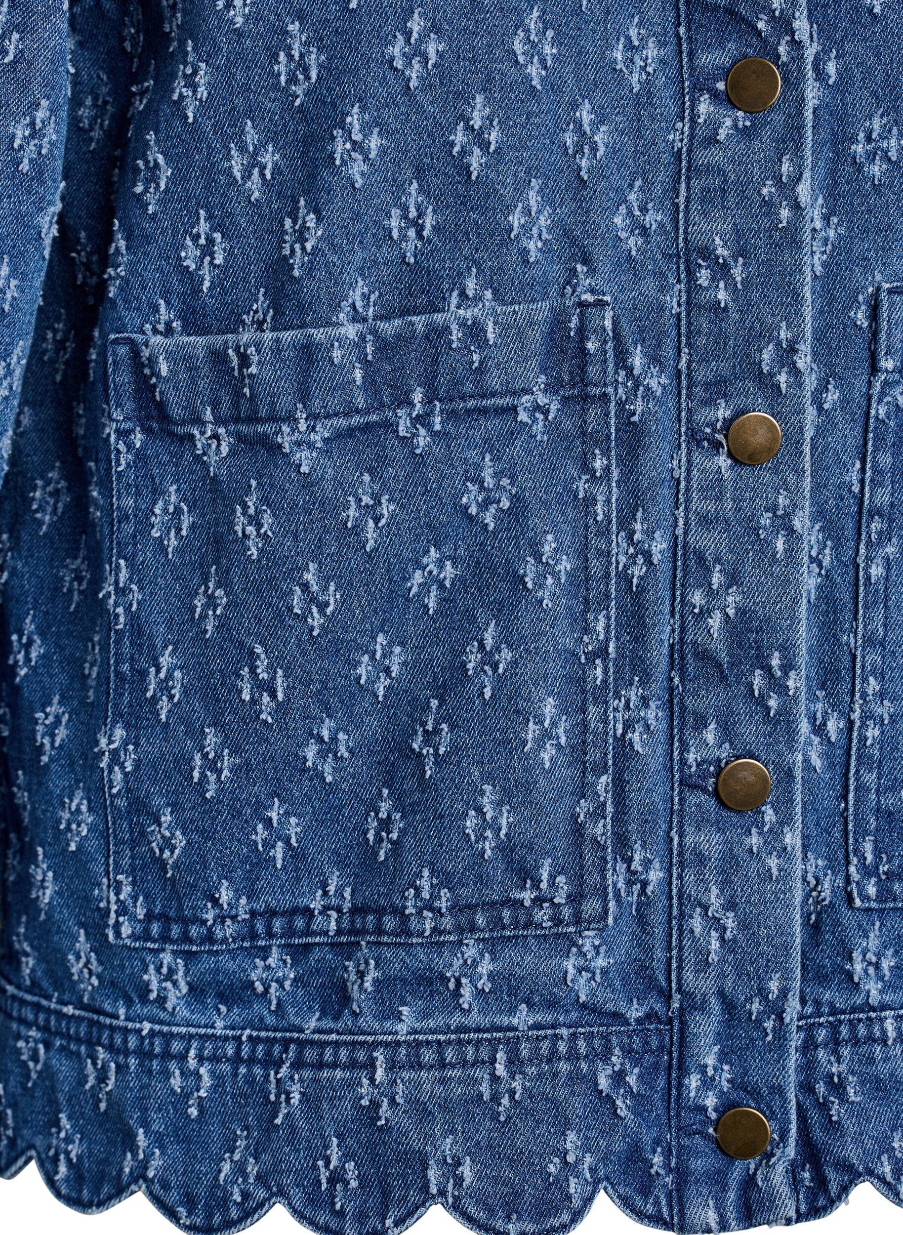 ZizziJeansjacke mit Destroyed-Muster, Blau, Packshot image number 3