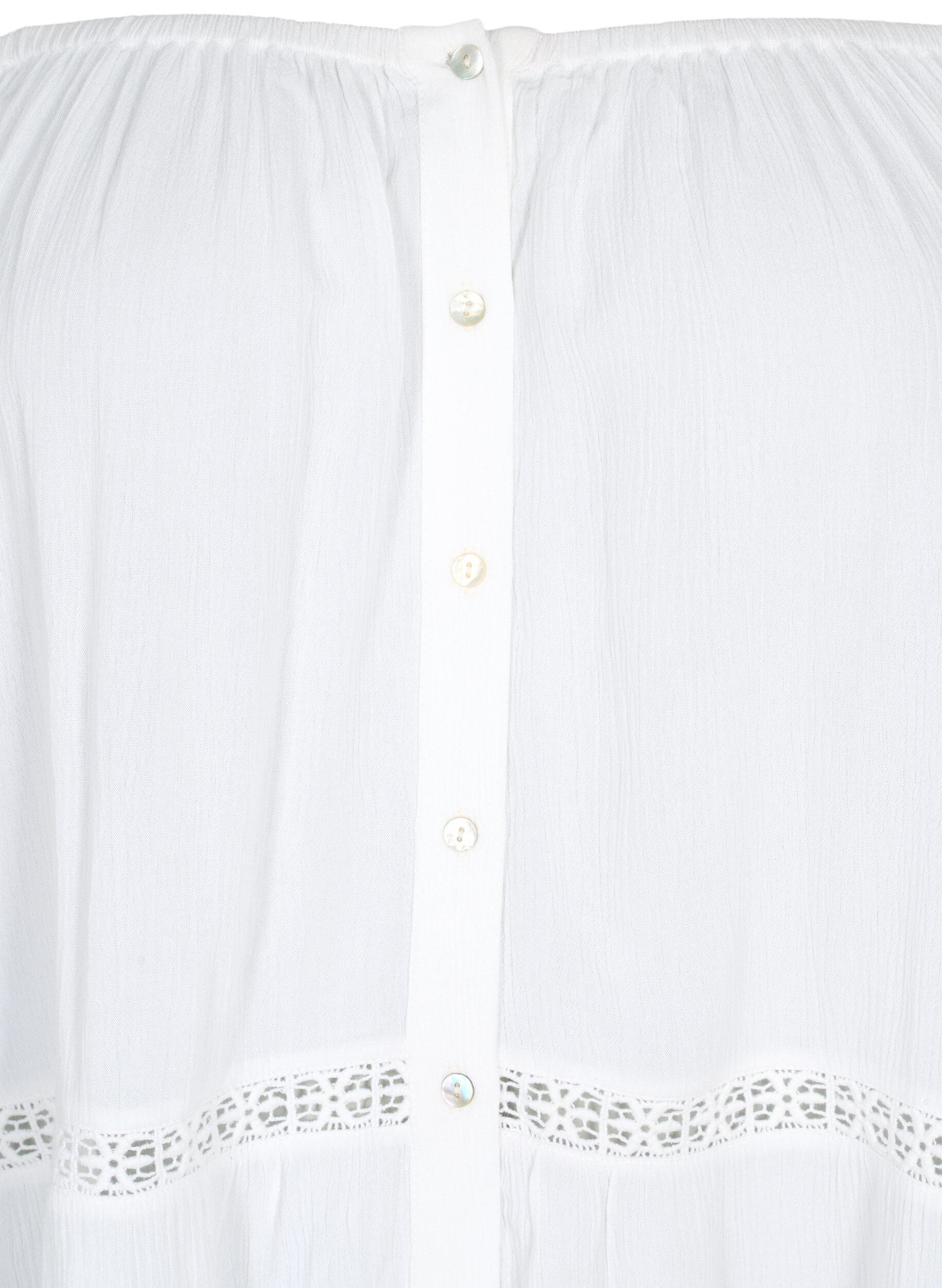 Zizzi Strandtunika mit Off-Shoulder, White, Packshot image number 2