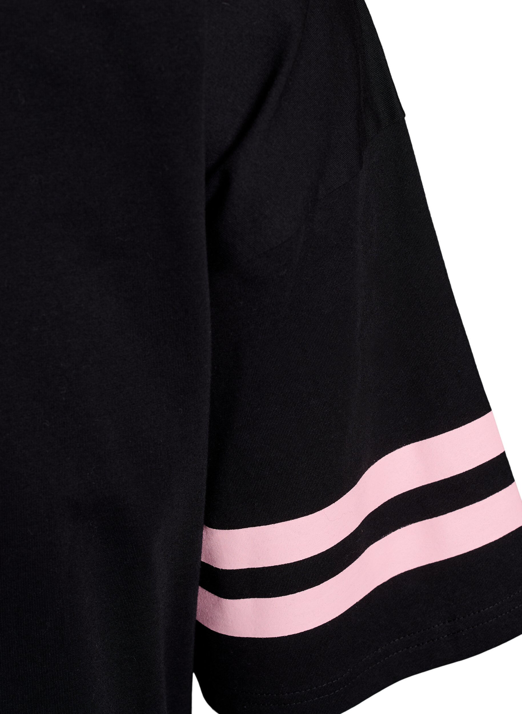 Zizzi Sportliches Oversize-College-T-Shirt, Schwarz, Packshot image number 3