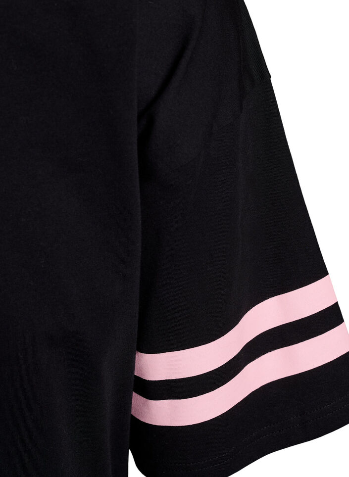 Sportliches Oversize-College-T-Shirt, Schwarz, Packshot image number 3