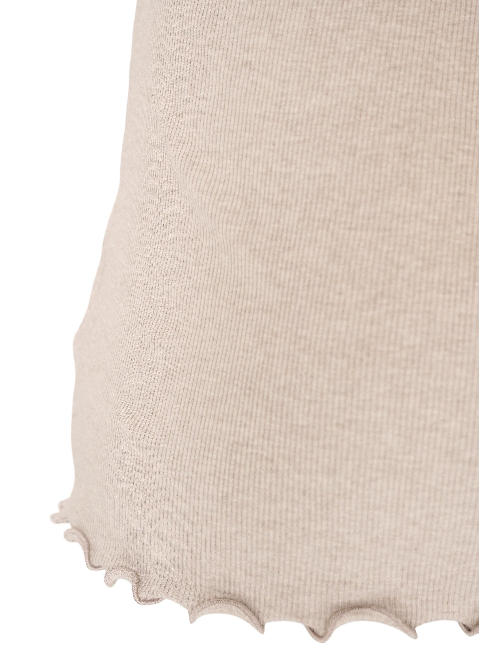 ZizziGeripptes Top mit Spitzen, Beige, Packshot image number 3