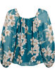 Bluse aus Chiffon mit gebl&uuml;mtem Print und langen &Auml;rmeln, Gr&uuml;n, Packshot image number 1