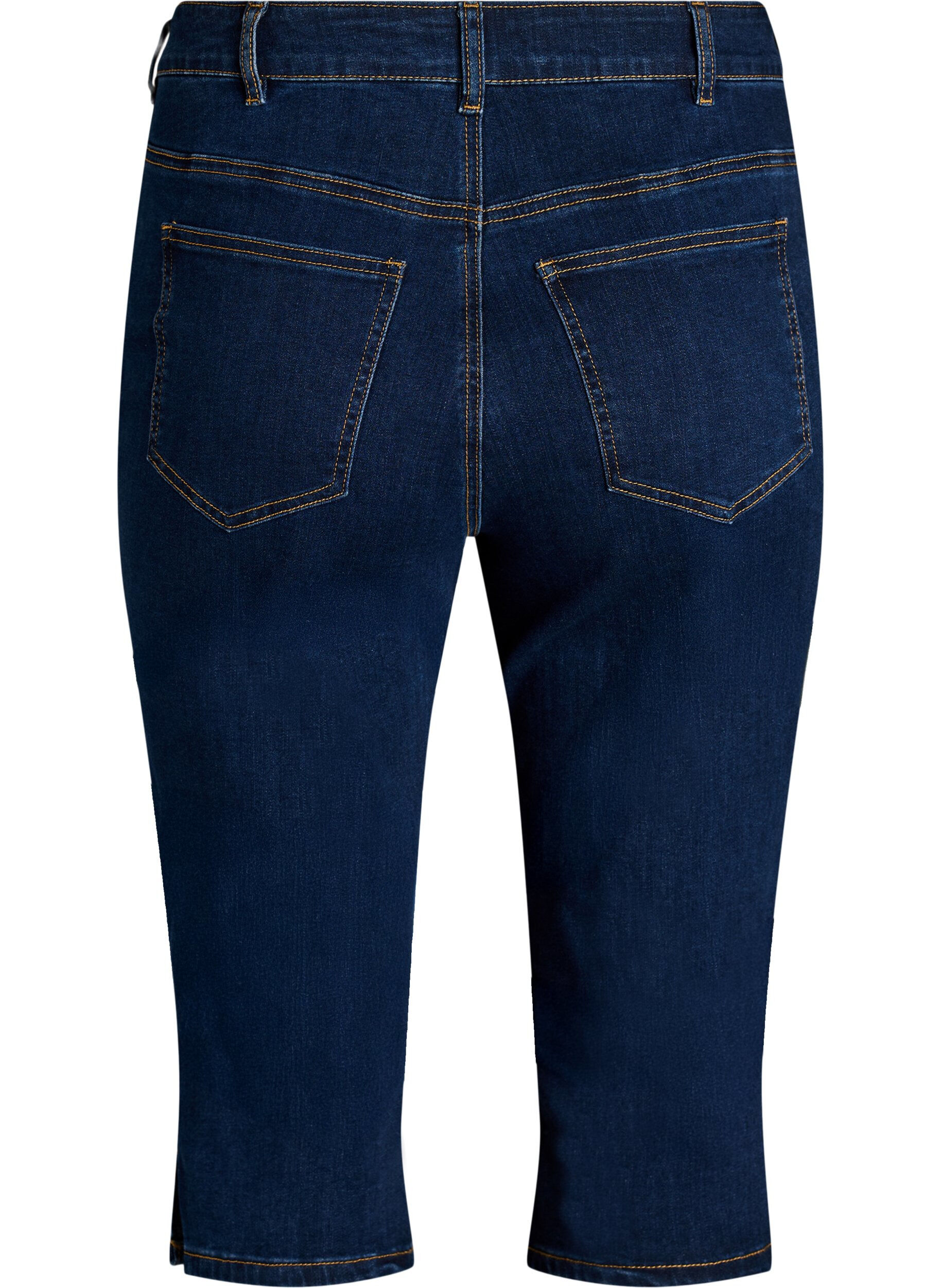 Zizzi Hoch taillierte Slim Fit Caprihose aus Stretch-Denim, Blau, Packshot image number 1