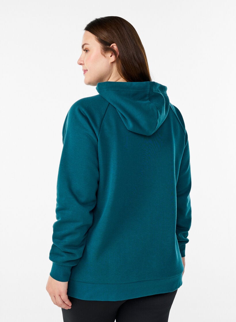 Hoodie mit gesticktem Frontmotiv, Gr&uuml;n, Model image number 2