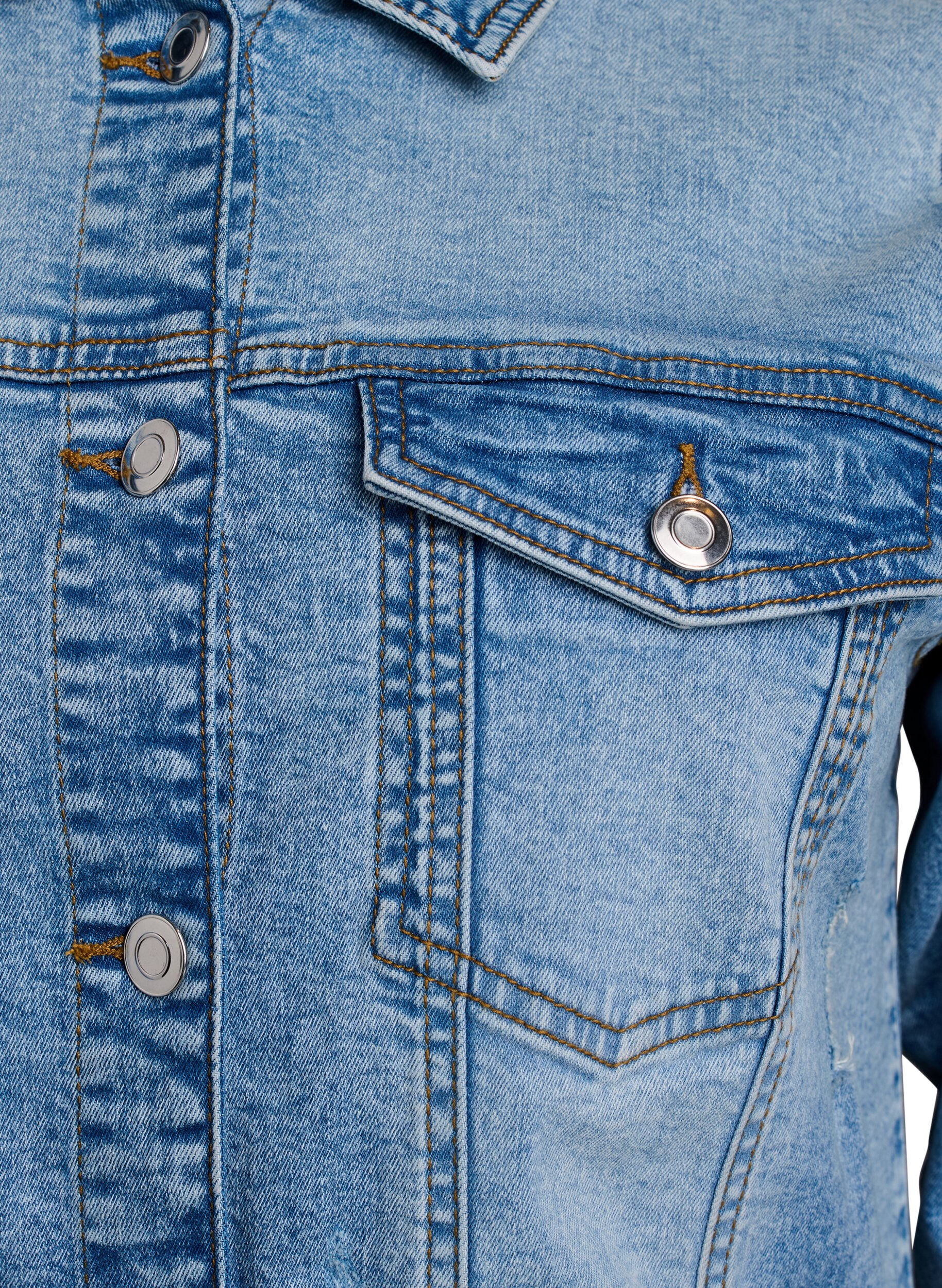 Zizzi Jeansjacke im klassischen Schnitt, Blau, Packshot image number 2