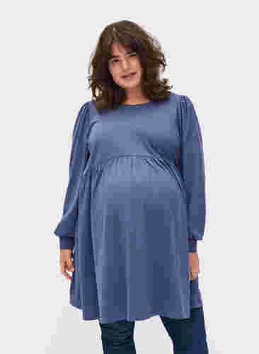Schwangerschaftstunika mit Puffärmeln, Nightshadow Blue, Model image number 0