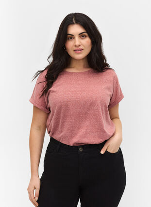 Meliertes T-Shirt aus Baumwolle, Apple Butter Melange, Model image number 0