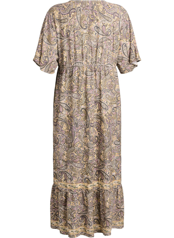 Maxikleid aus Viskose mit Paisleymuster, Gelb, Packshot image number 1