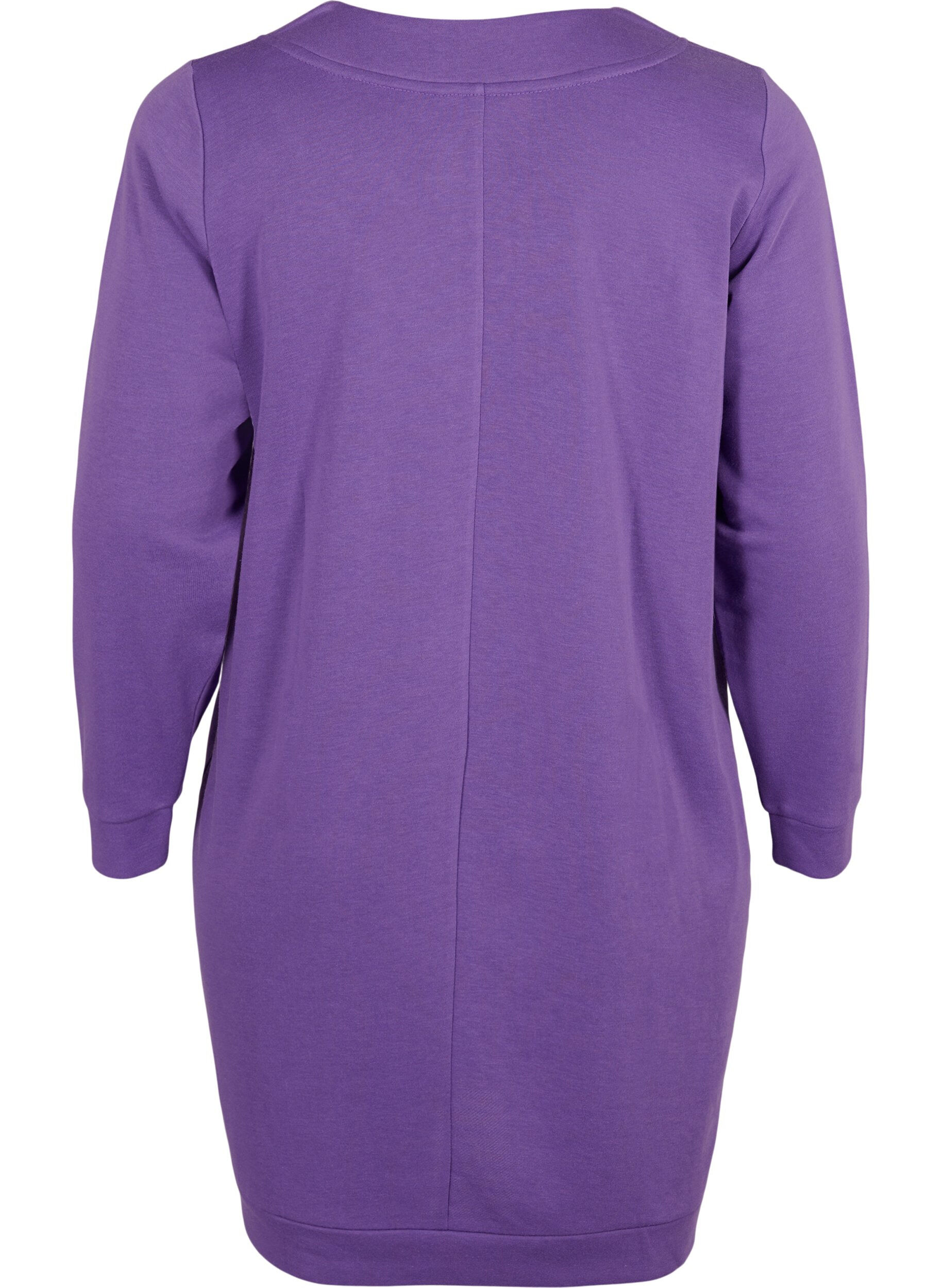 Zizzi Pulloverkleid mit V-Ausschnitt, Deep Lavender, Packshot image number 1
