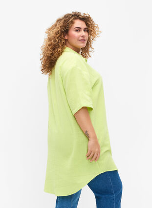 Hemd aus Baumwolle mit halblangen Ärmeln, Wild Lime, Model image number 1