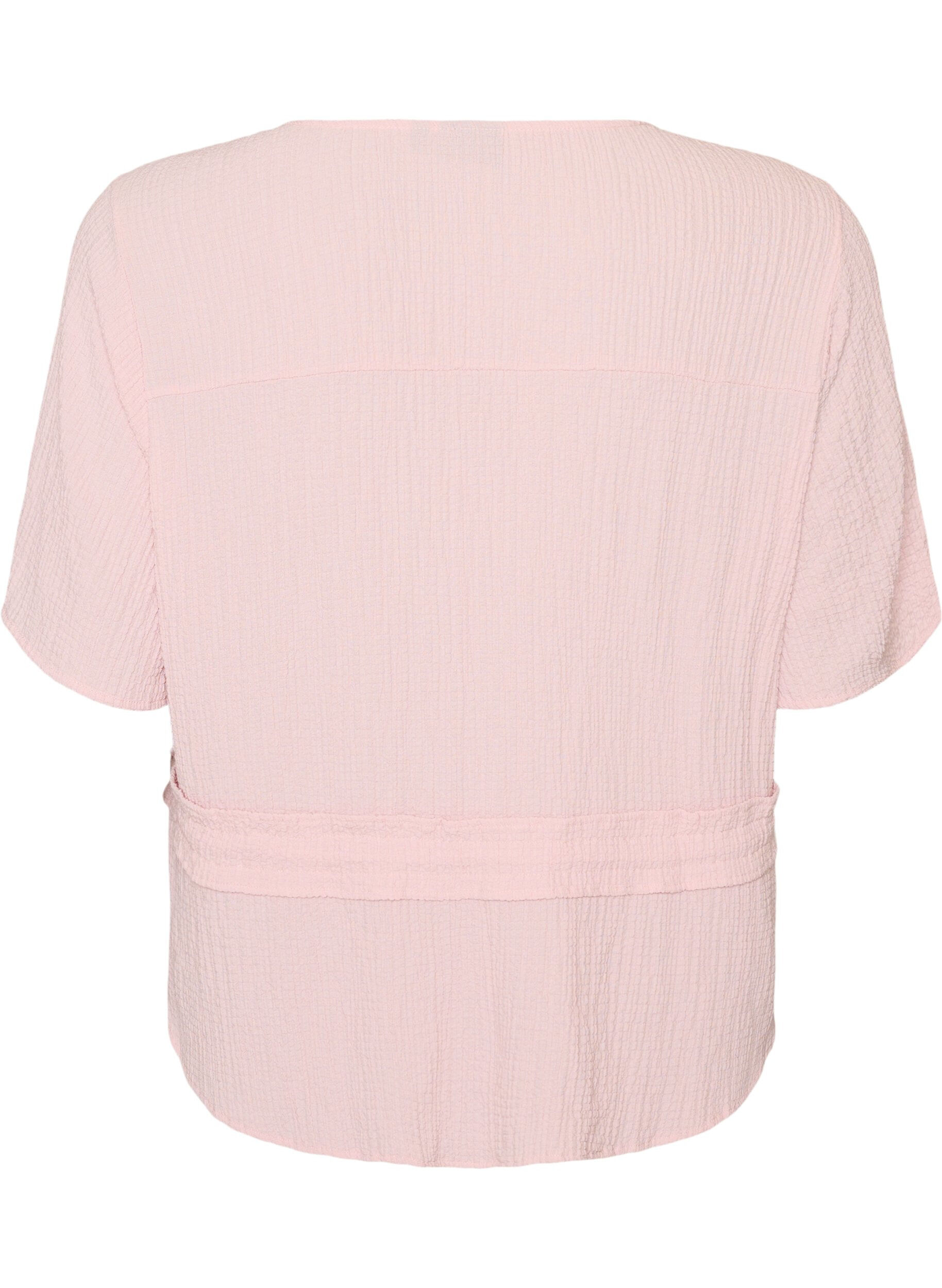 ZizziBluse mit Struktur und Taillenbindung, Pink, Packshot image number 1