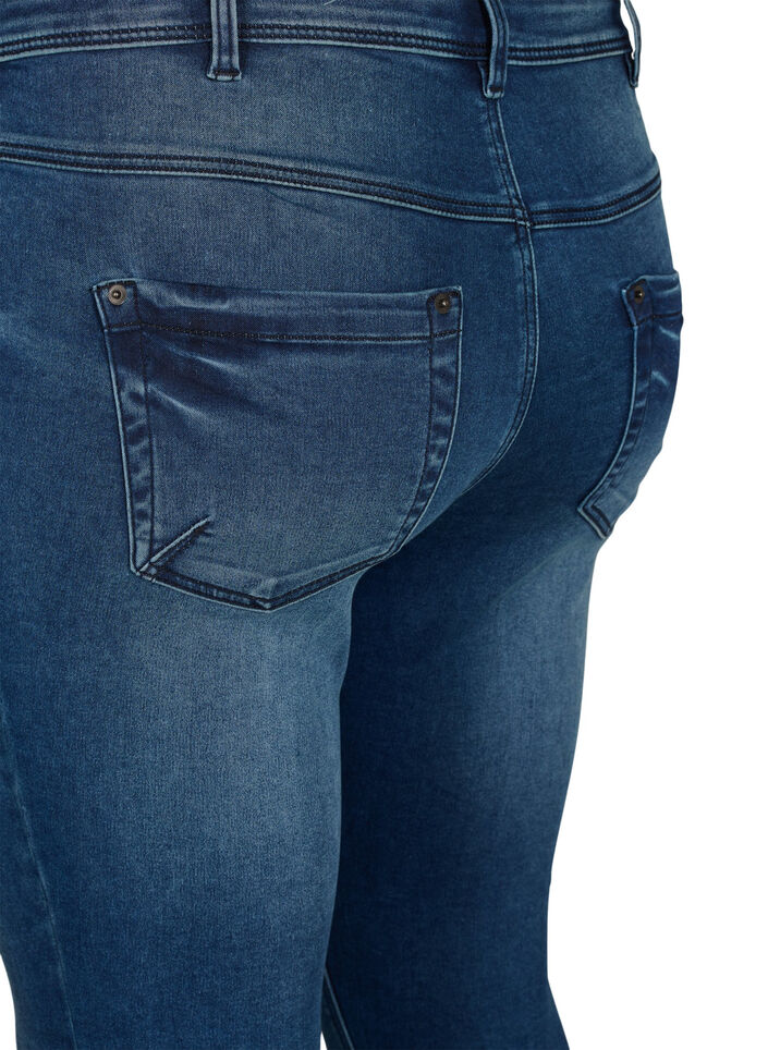 Kurze Amy Jeans mit Reißverschlussdetail, Blau, Packshot image number 3