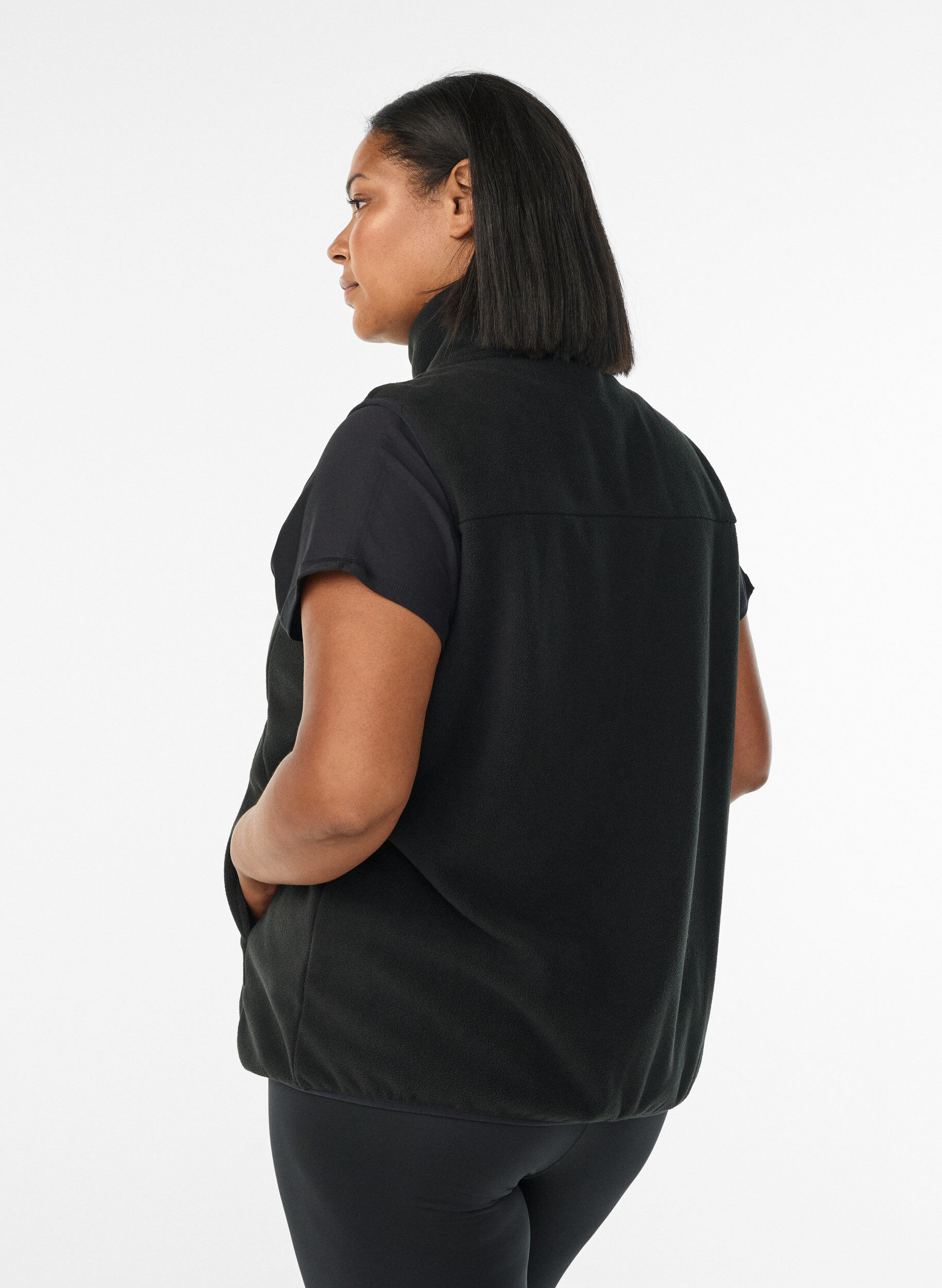 ZizziFleeceweste mit Taschen, Schwarz, Model image number 2