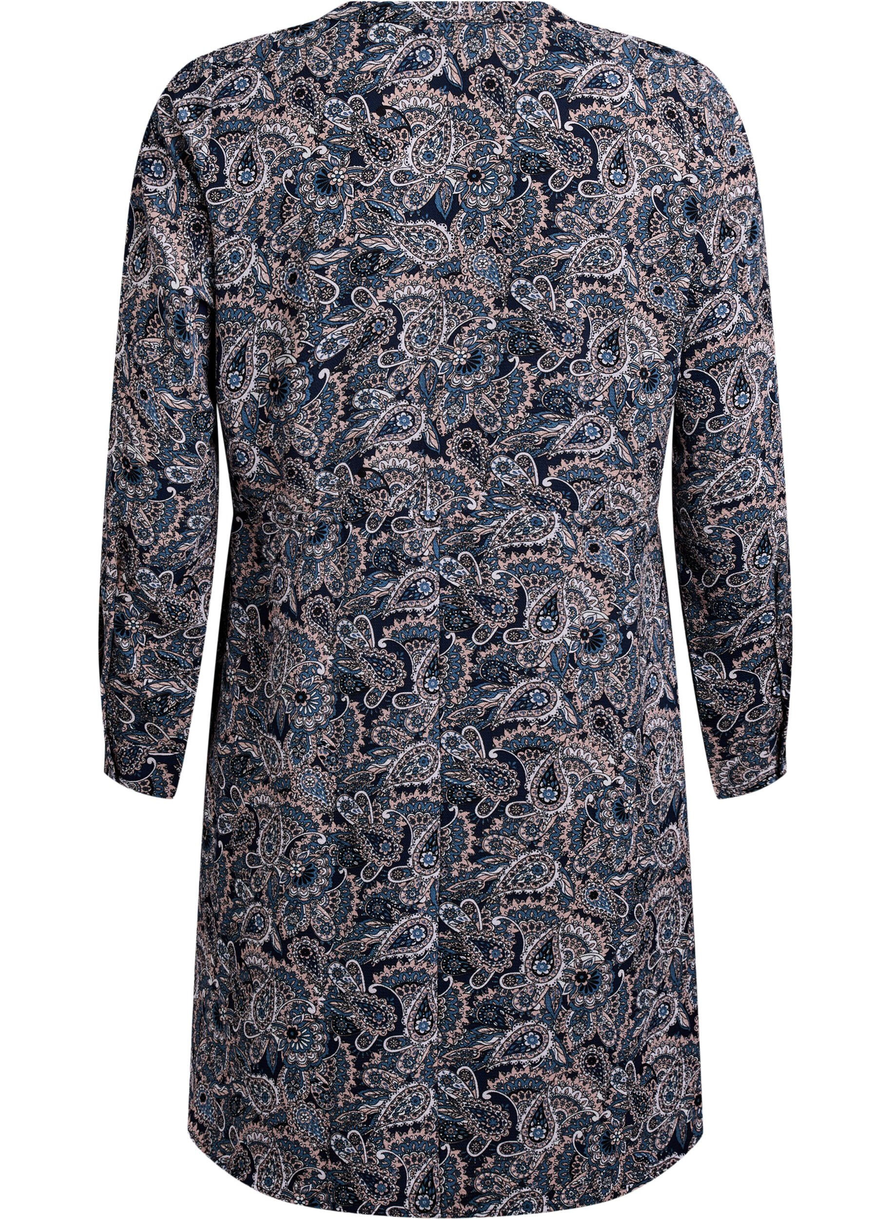 Zizzi Knielanges Kleid mit Bindeg&uuml;rtel, Beige, Packshot image number 1