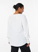 Bluse mit Smockb&uuml;ndchen und V-Ausschnitt, Vanille, Model image number 2