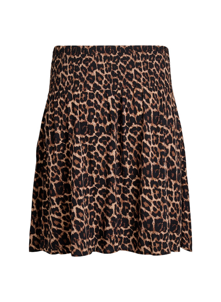 FLASH – Kurzer Rock mit Smokbund, Braun, Packshot image number 1