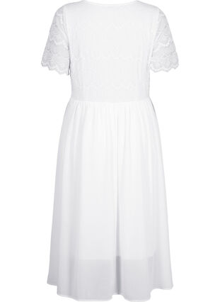 Partykleid mit Spitze und Empire-Taille, Bright White, Packshot image number 1